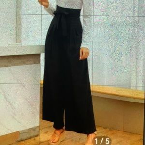SHEIN New Wide Leg Tie Pants Size M Color Black